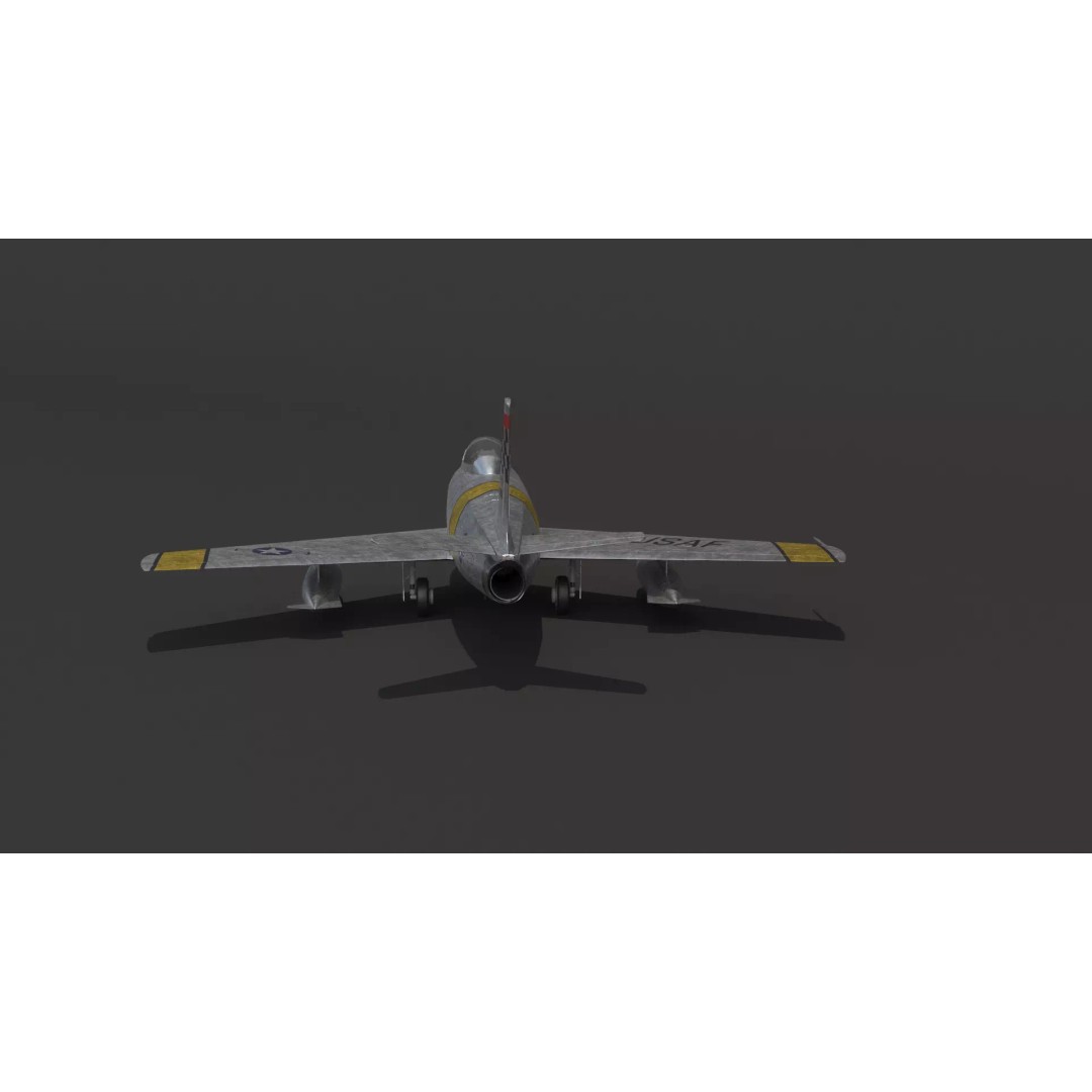 F-86 Sabre 3D Model – Low Poly Military Aircraft, FBX, PBR - View 22