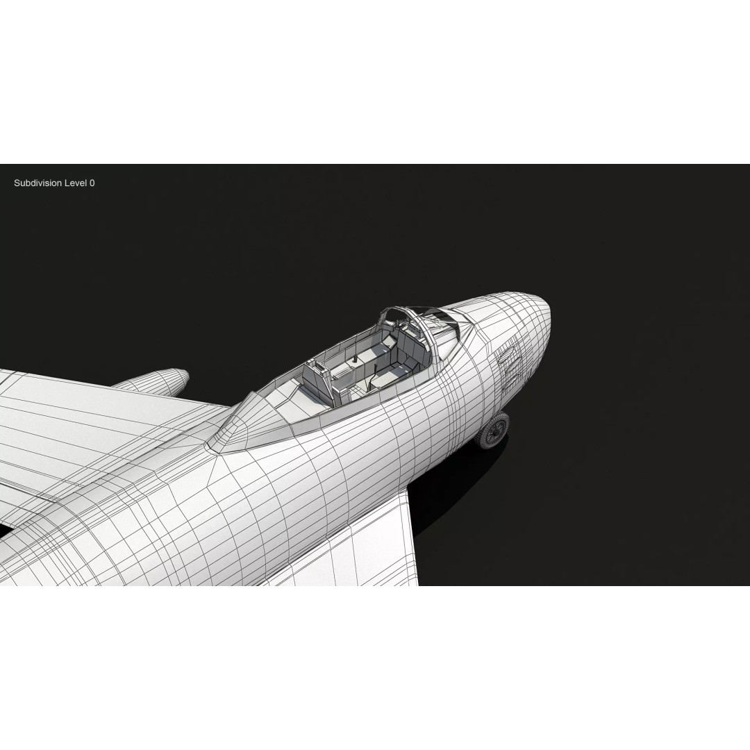 F-86 Sabre 3D Model – Low Poly Military Aircraft, FBX, PBR - View 33