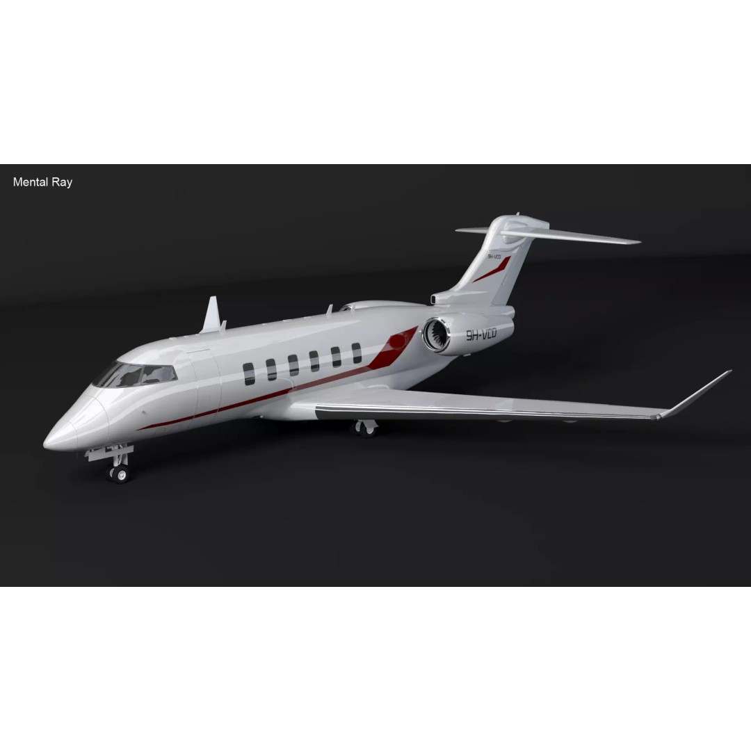 Challenger 350 3D Model – High Poly Aircraft, FBX, Game Ready - View 10