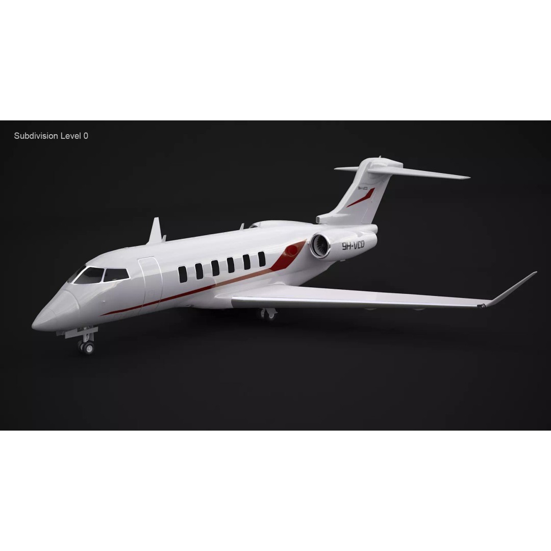 Challenger 350 3D Model – High Poly Aircraft, FBX, Game Ready - View 11