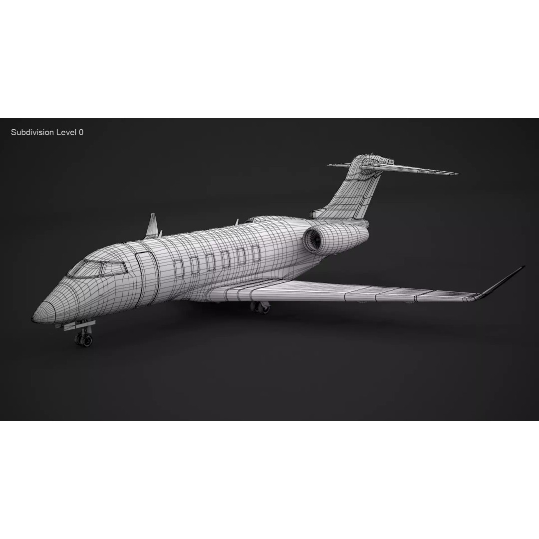 Challenger 350 3D Model – High Poly Aircraft, FBX, Game Ready - View 12