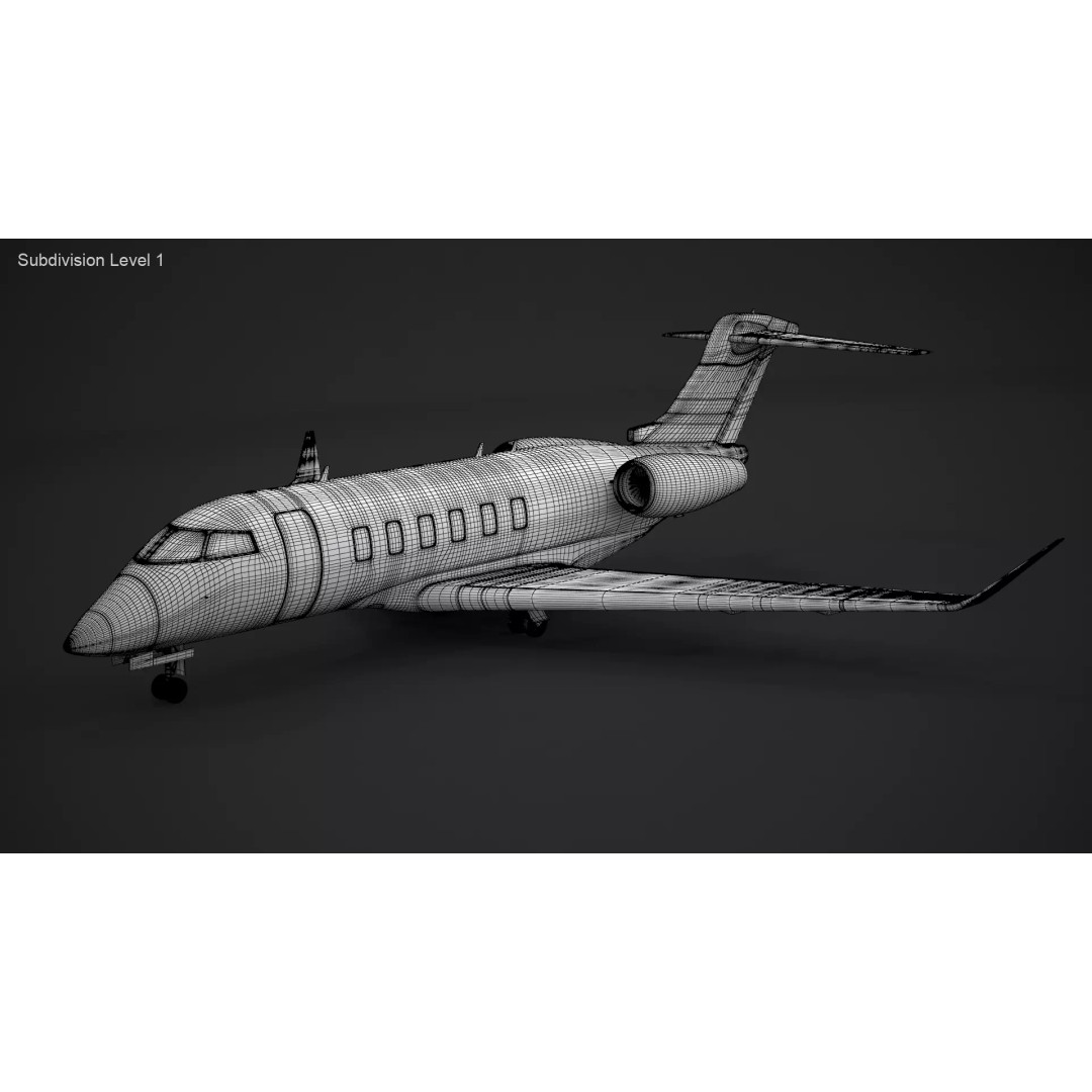 Challenger 350 3D Model – High Poly Aircraft, FBX, Game Ready - View 13