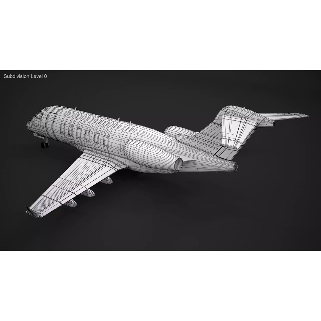 Challenger 350 3D Model – High Poly Aircraft, FBX, Game Ready - View 14