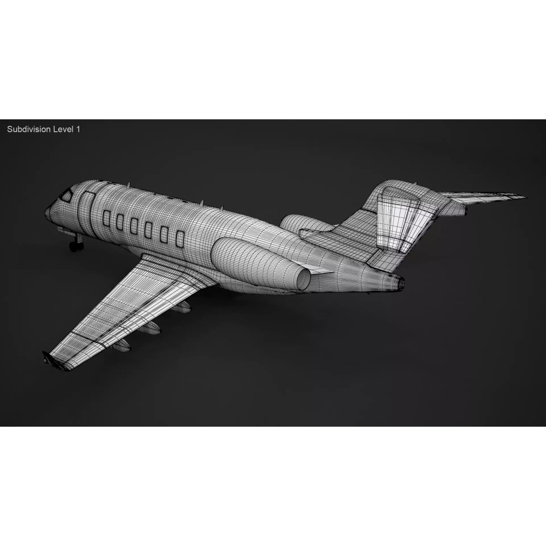 Challenger 350 3D Model – High Poly Aircraft, FBX, Game Ready - View 15