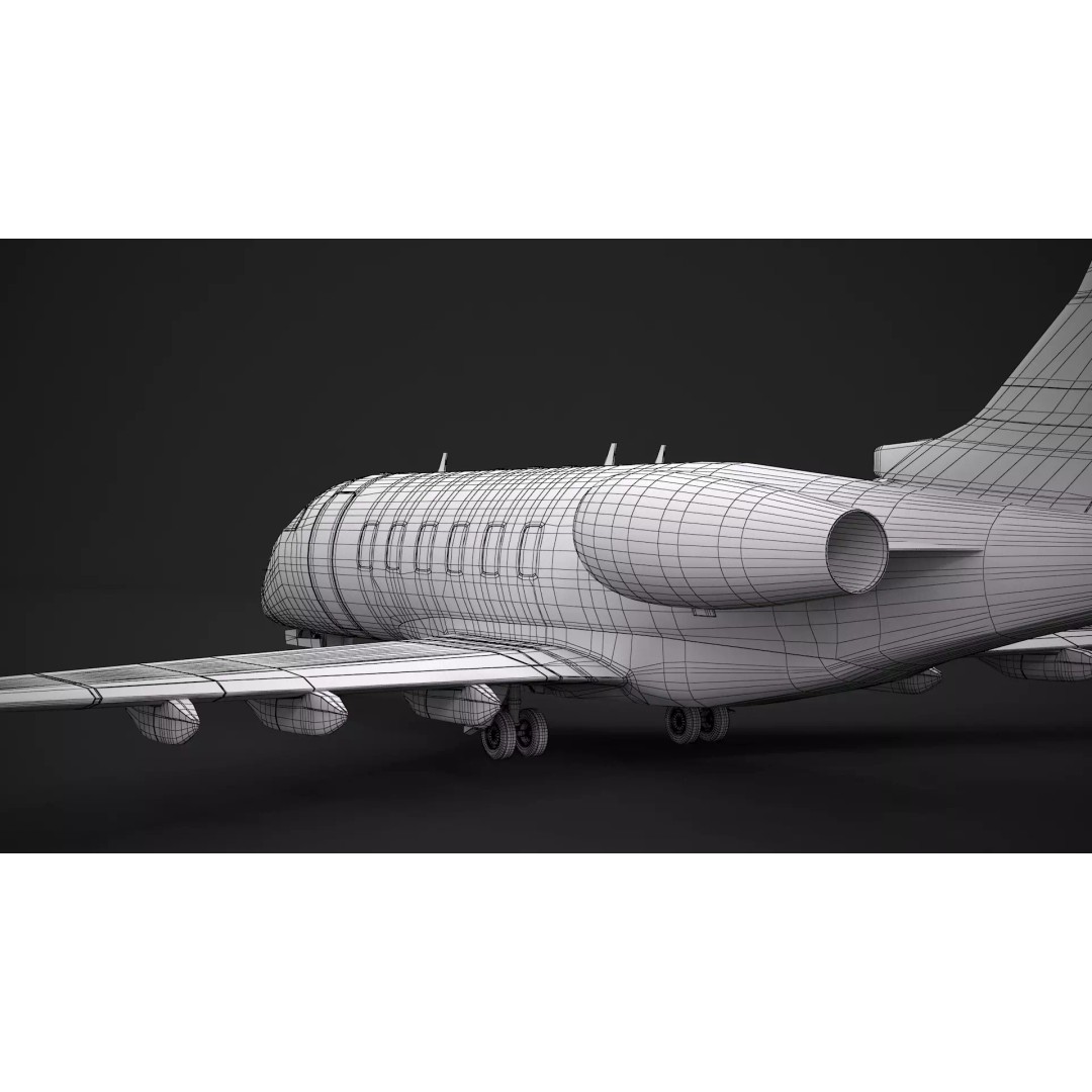 Challenger 350 3D Model – High Poly Aircraft, FBX, Game Ready - View 16