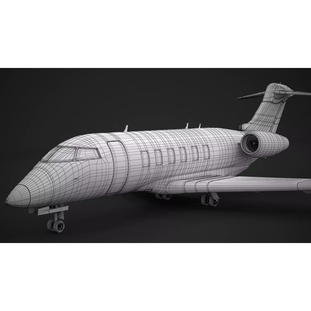 Challenger 350 3D Model – High Poly Aircraft, FBX, Game Ready - View 17