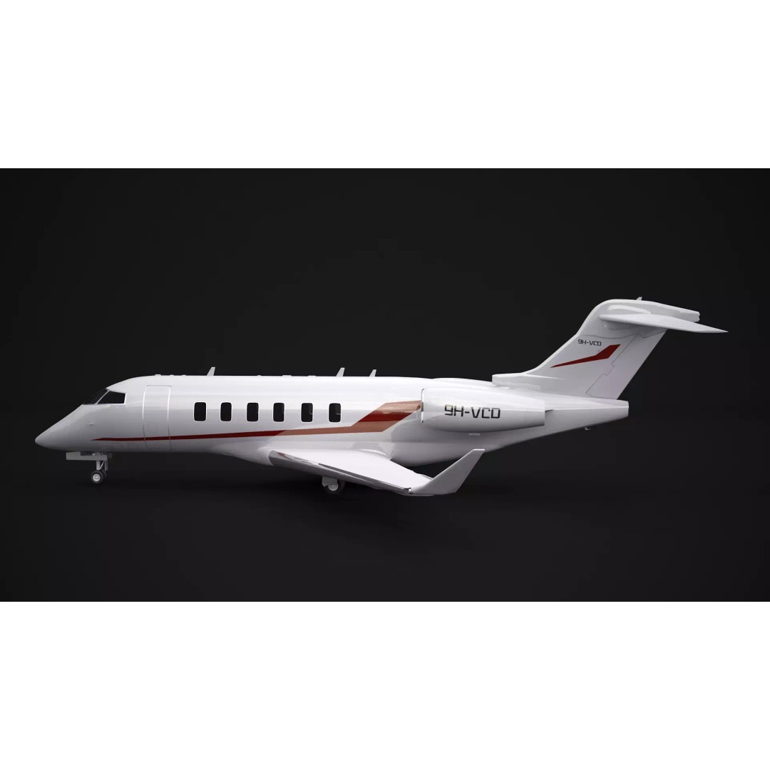 Challenger 350 3D Model – High Poly Aircraft, FBX, Game Ready - View 3