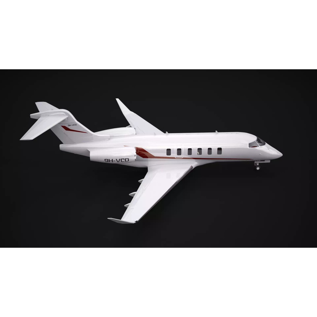Challenger 350 3D Model – High Poly Aircraft, FBX, Game Ready - View 6