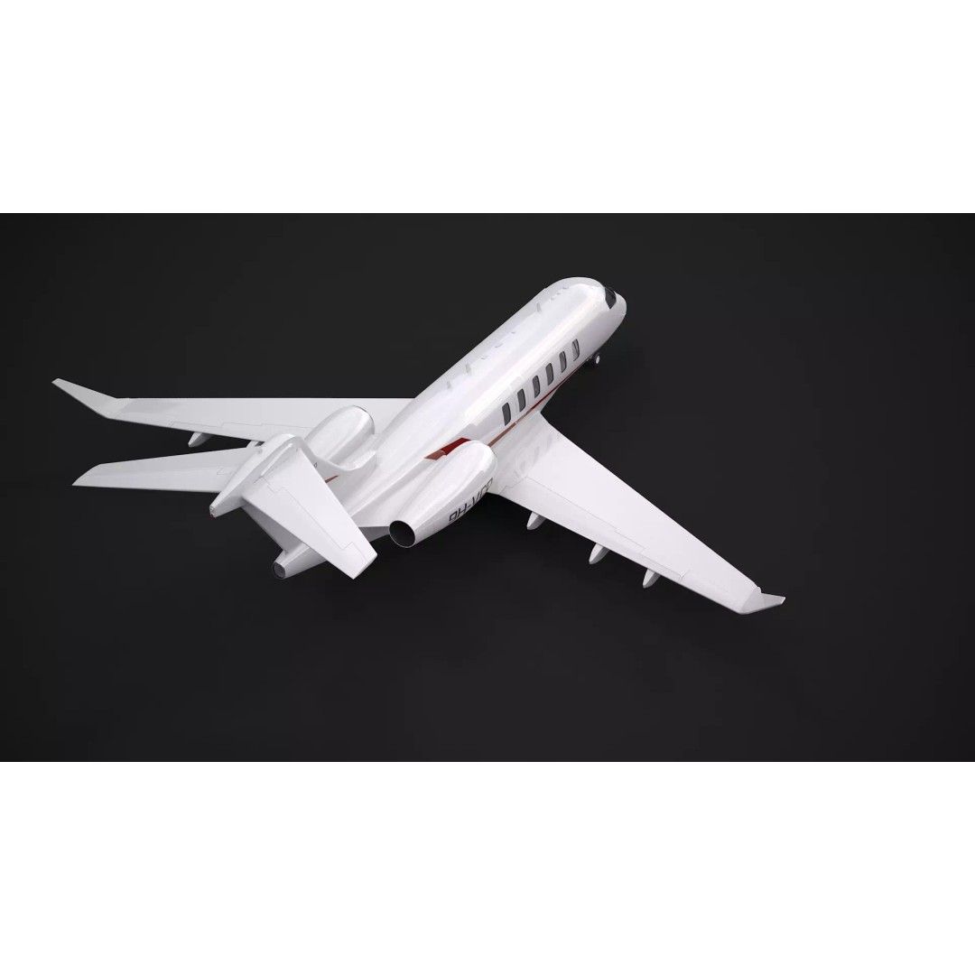 Challenger 350 3D Model – High Poly Aircraft, FBX, Game Ready - View 9