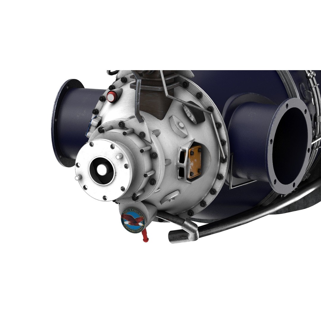 Pratt and Whitney Canada PT6 Engine 3D Model – PBR Game-Ready, FBX, OBJ - View 14