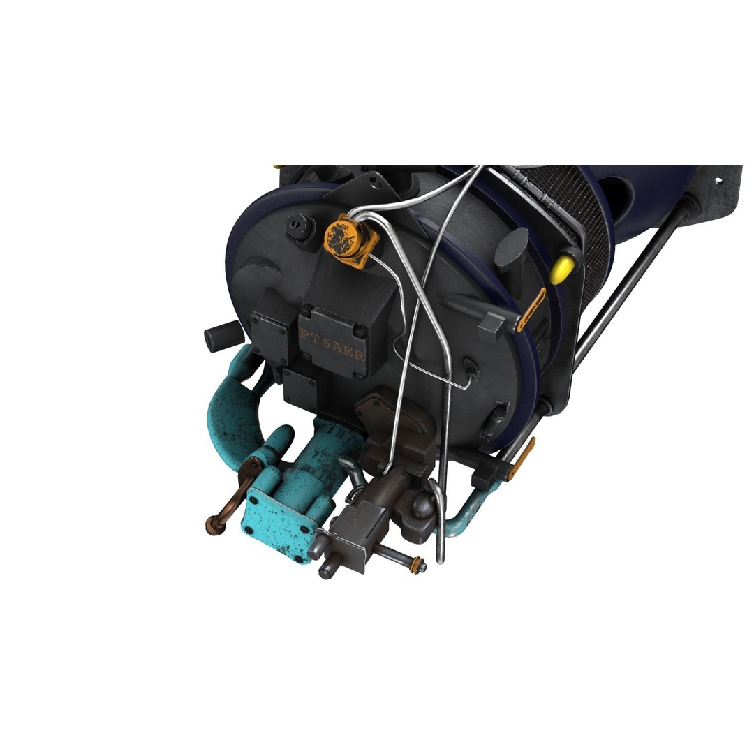Pratt and Whitney Canada PT6 Engine 3D Model – PBR Game-Ready, FBX, OBJ - View 15