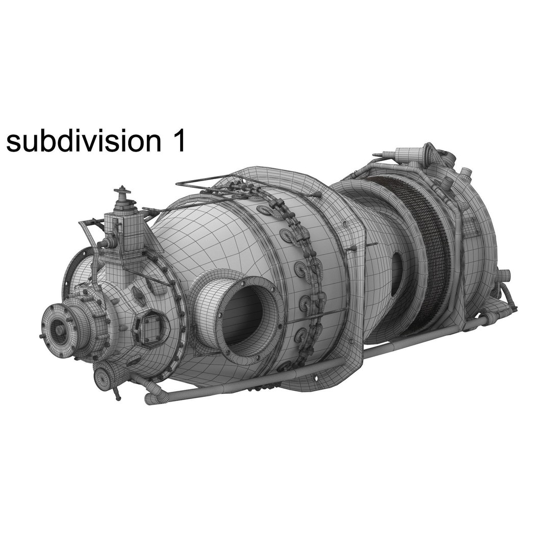 Pratt and Whitney Canada PT6 Engine 3D Model – PBR Game-Ready, FBX, OBJ - View 24