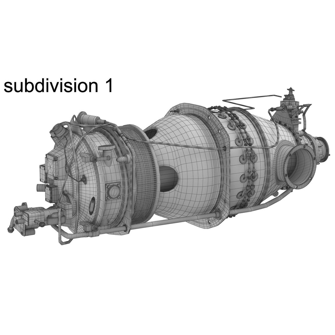 Pratt and Whitney Canada PT6 Engine 3D Model – PBR Game-Ready, FBX, OBJ - View 26