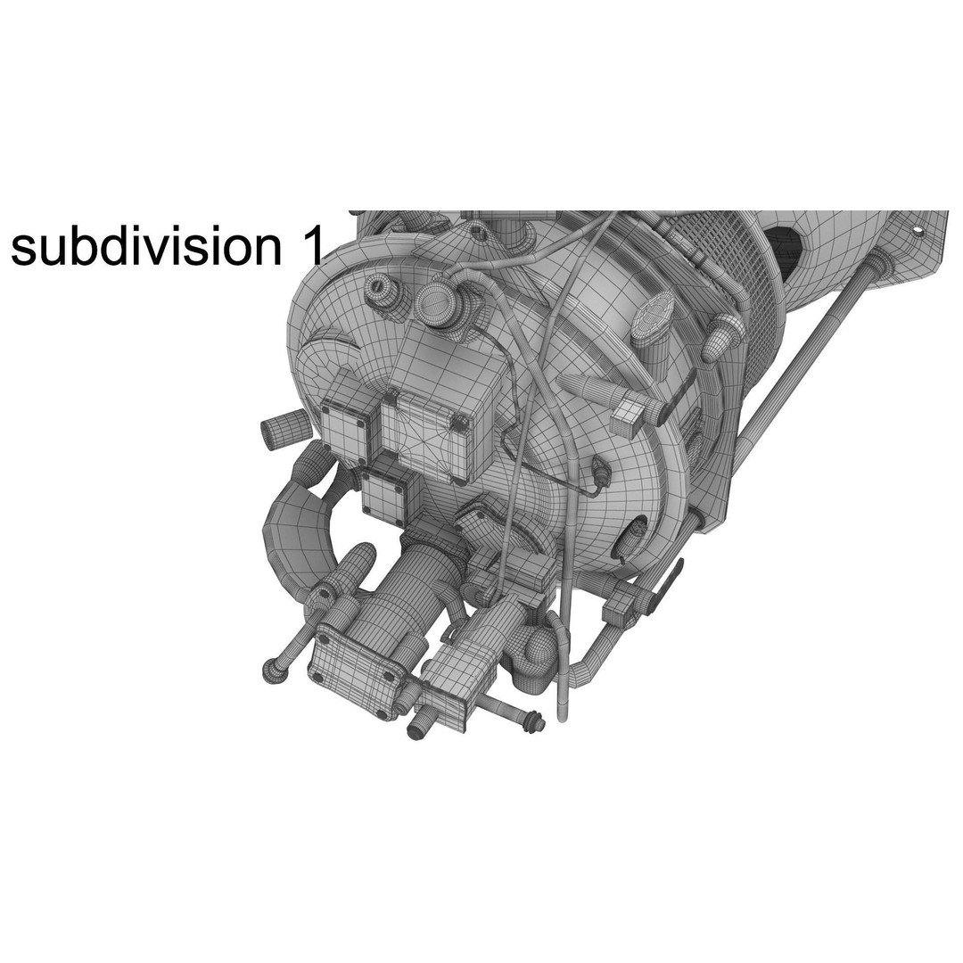 Pratt and Whitney Canada PT6 Engine 3D Model – PBR Game-Ready, FBX, OBJ - View 30