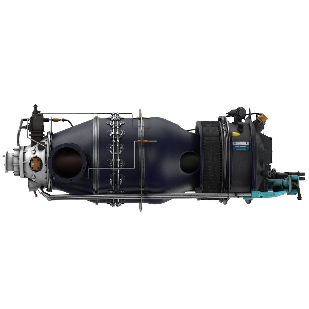 Pratt and Whitney Canada PT6 Engine 3D Model – PBR Game-Ready, FBX, OBJ - View 4