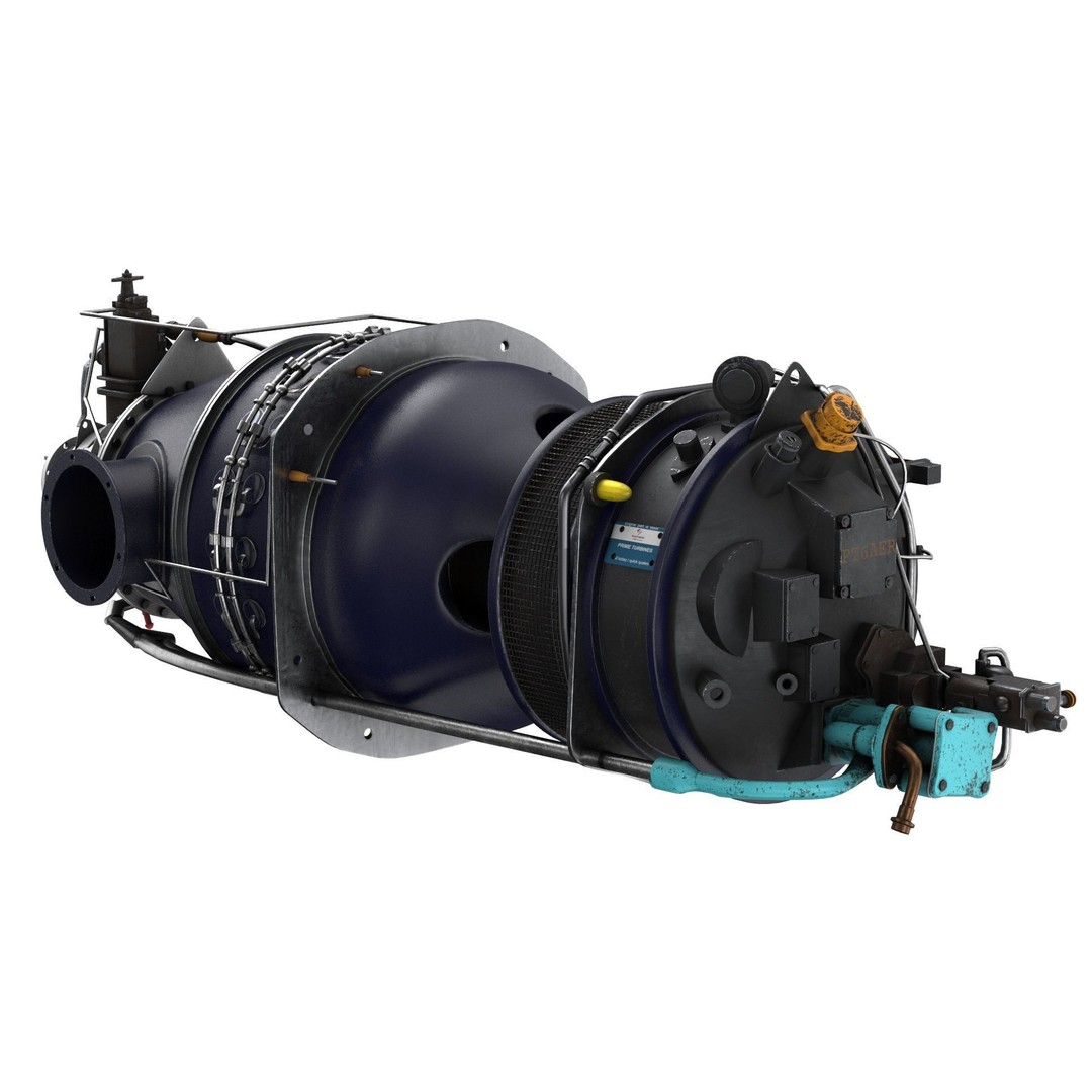 Pratt and Whitney Canada PT6 Engine 3D Model – PBR Game-Ready, FBX, OBJ - View 6