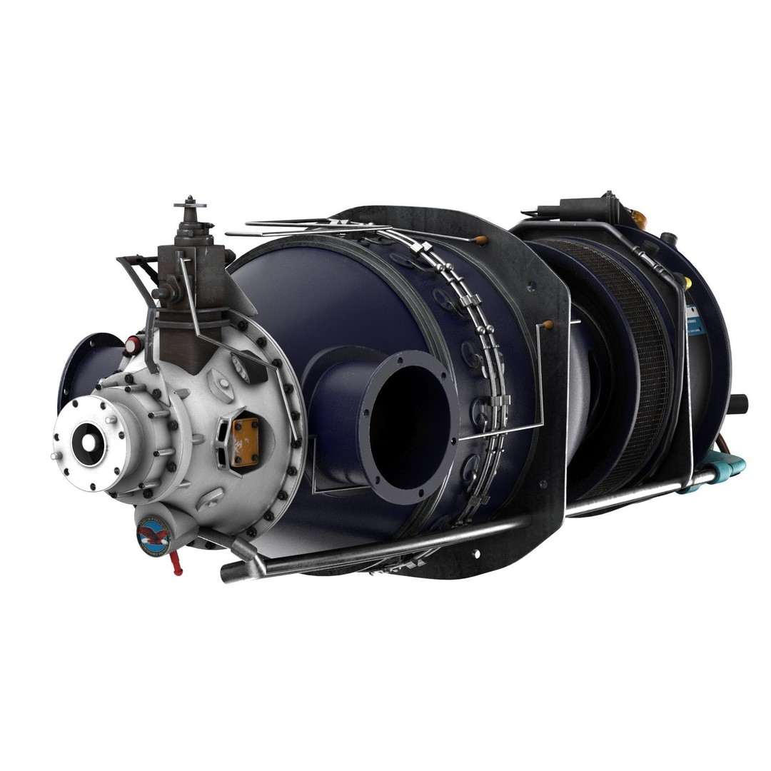 Pratt and Whitney Canada PT6 Engine 3D Model – PBR Game-Ready, FBX, OBJ - View 7