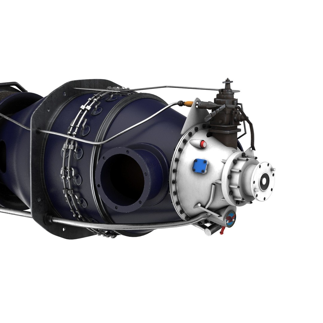 Pratt and Whitney Canada PT6 Engine 3D Model – PBR Game-Ready, FBX, OBJ - View 8