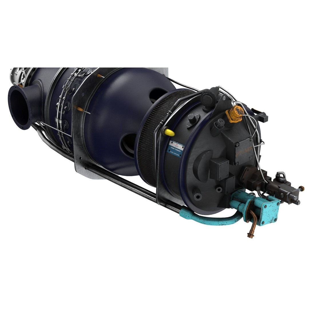 Pratt and Whitney Canada PT6 Engine 3D Model – PBR Game-Ready, FBX, OBJ - View 9