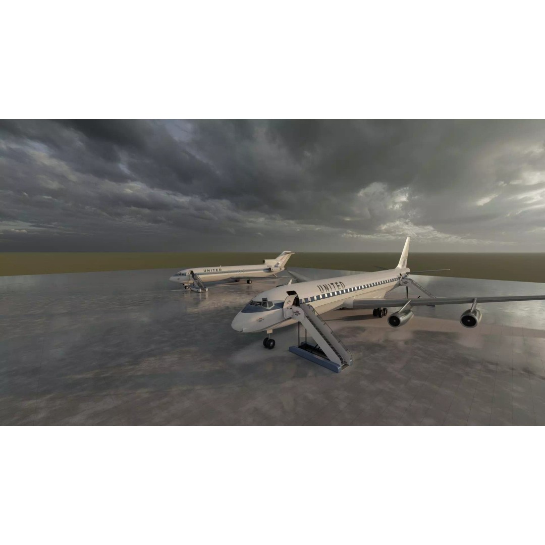 DC-8-62H 3D Model – Detailed Aircraft with Interior, FBX, OBJ - View 11