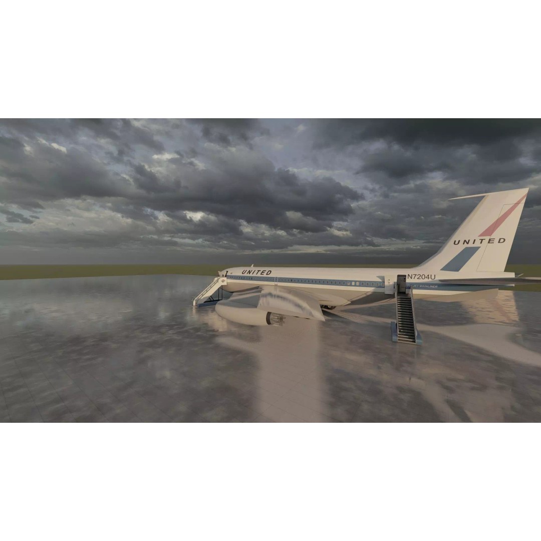 DC-8-62H 3D Model – Detailed Aircraft with Interior, FBX, OBJ - View 12
