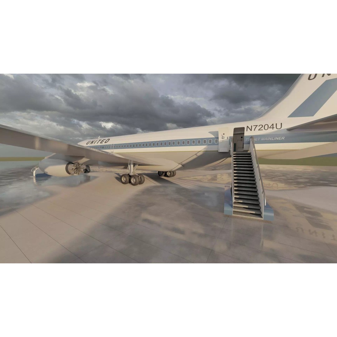 DC-8-62H 3D Model – Detailed Aircraft with Interior, FBX, OBJ - View 28