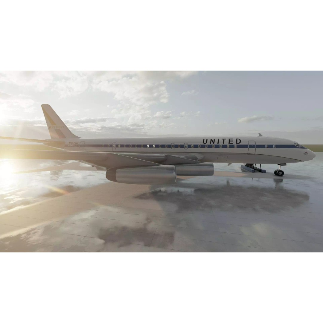 DC-8-62H 3D Model – Detailed Aircraft with Interior, FBX, OBJ - View 36