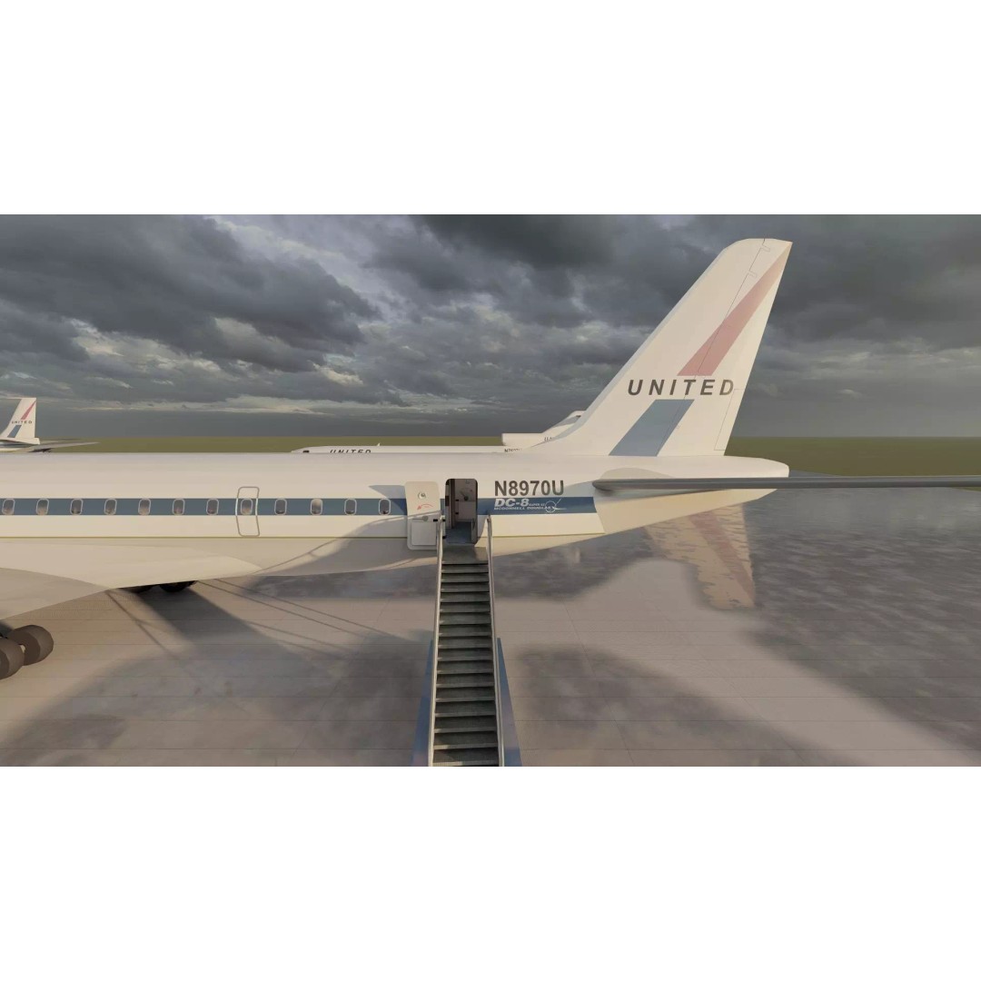 DC-8-62H 3D Model – Detailed Aircraft with Interior, FBX, OBJ - View 38