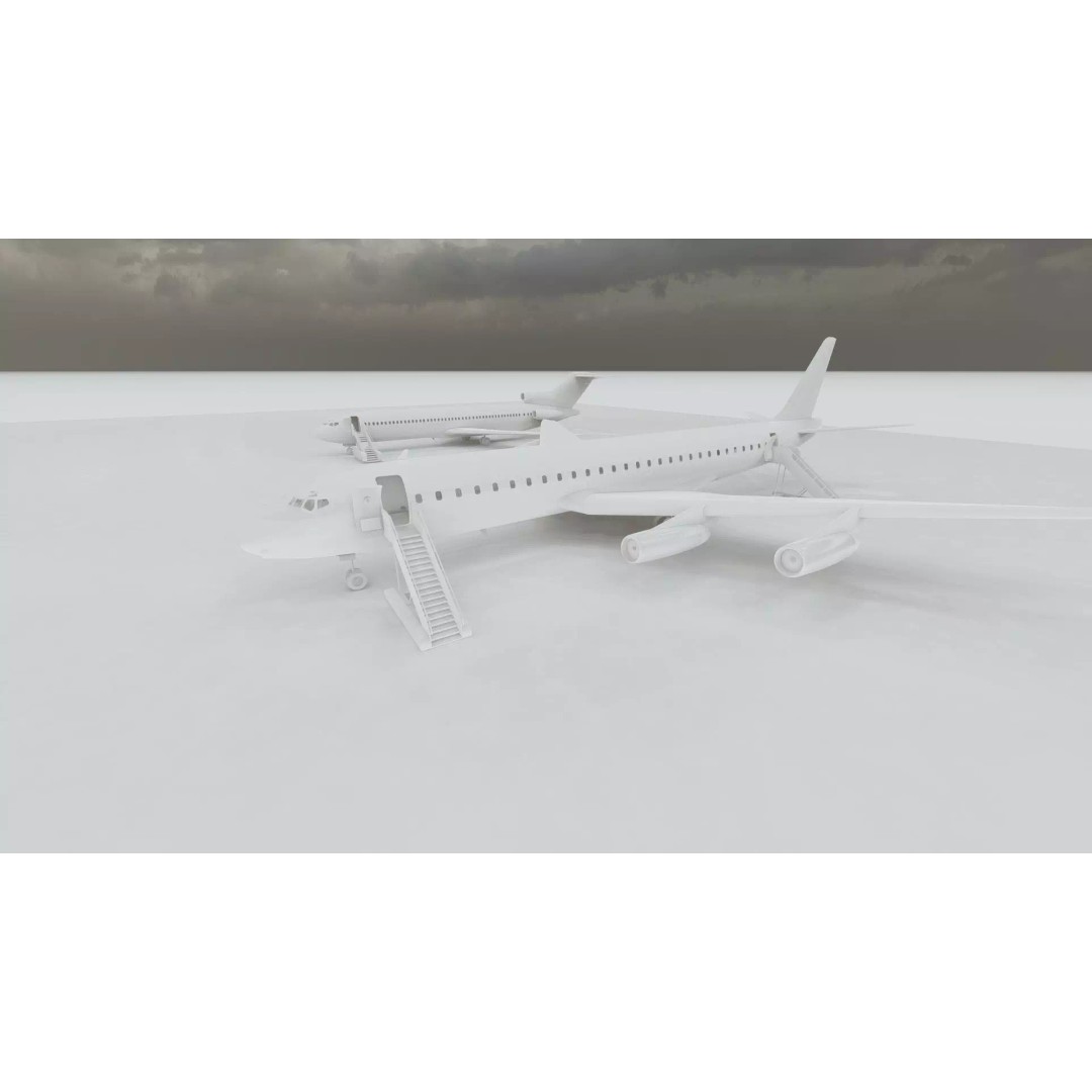 DC-8-62H 3D Model – Detailed Aircraft with Interior, FBX, OBJ - View 43