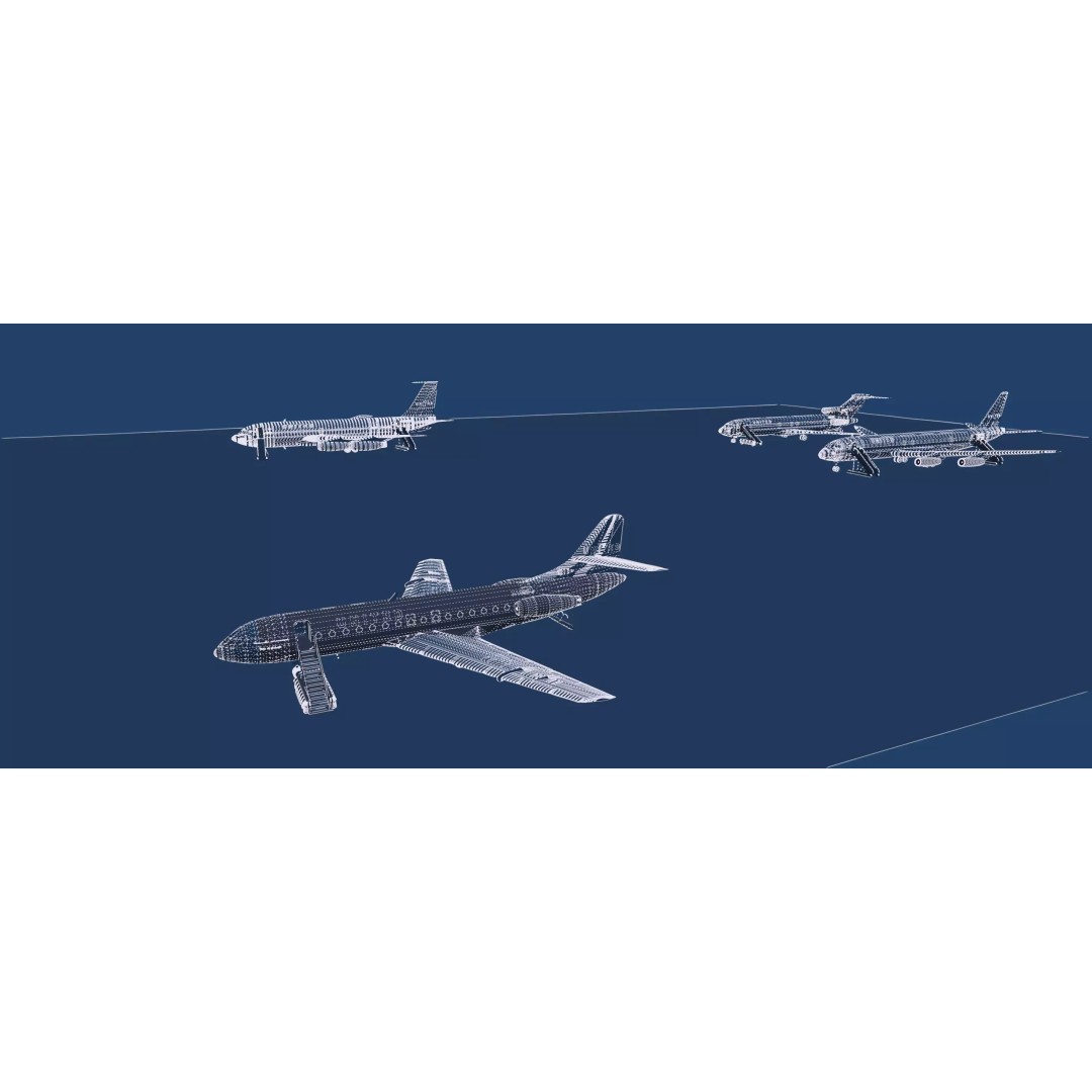 DC-8-62H 3D Model – Detailed Aircraft with Interior, FBX, OBJ - View 48
