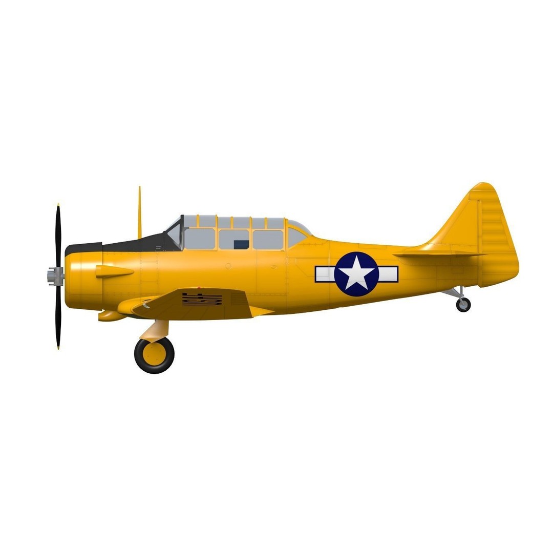 T-6 Texan 3D Model – High Poly Military Trainer Aircraft, FBX - View 10