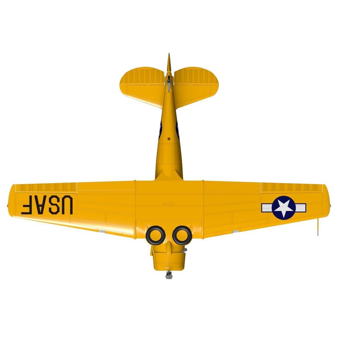 T-6 Texan 3D Model – High Poly Military Trainer Aircraft, FBX - View 13