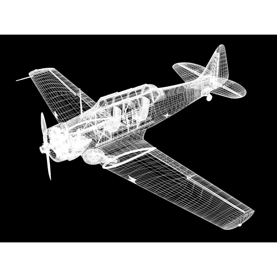 T-6 Texan 3D Model – High Poly Military Trainer Aircraft, FBX - View 14