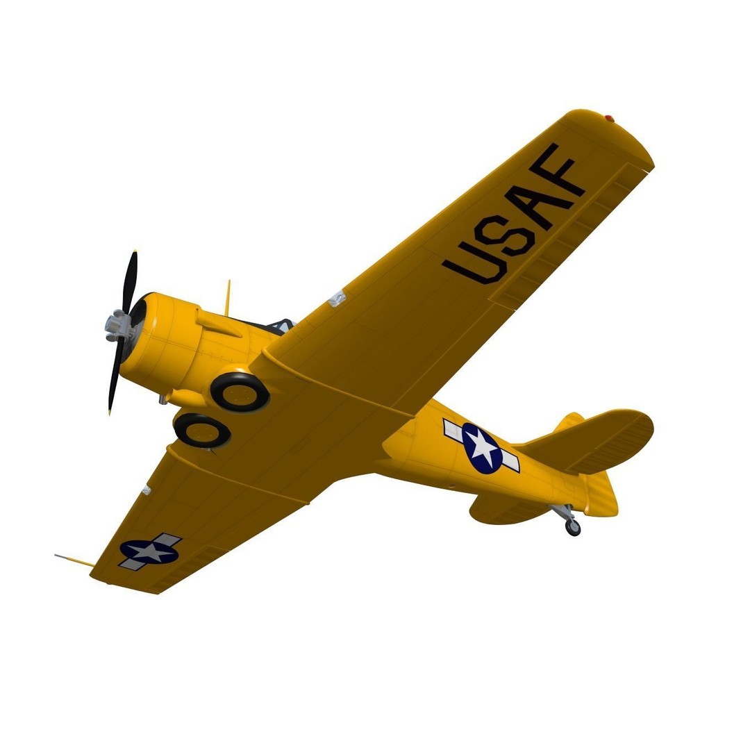 T-6 Texan 3D Model – High Poly Military Trainer Aircraft, FBX - View 8