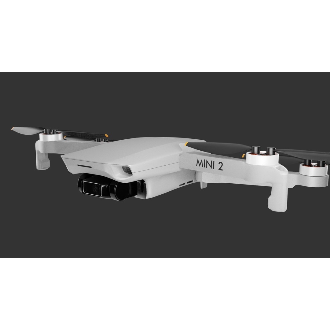 Dji Mini 2 3D Model – PBR Game-Ready Drone Asset, FBX/OBJ - View 10