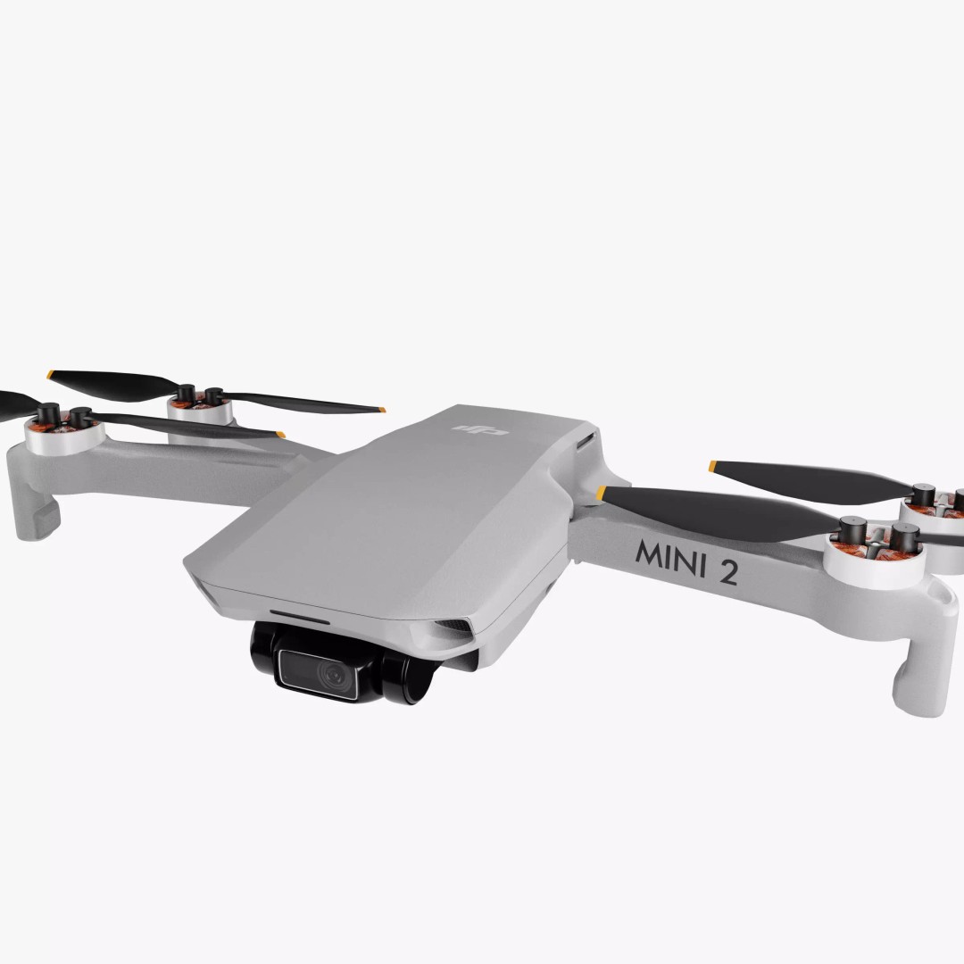 Dji Mini 2 3D Model – PBR Game-Ready Drone Asset, FBX/OBJ - View 2