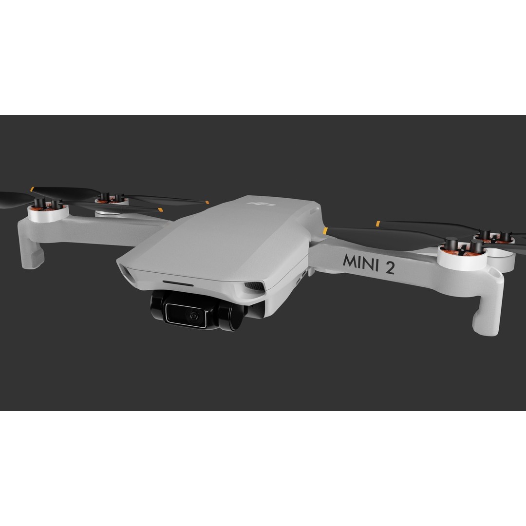 Dji Mini 2 3D Model – PBR Game-Ready Drone Asset, FBX/OBJ - View 3