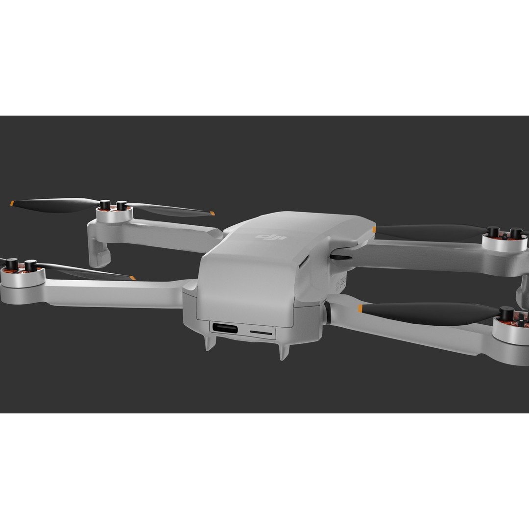Dji Mini 2 3D Model – PBR Game-Ready Drone Asset, FBX/OBJ - View 6