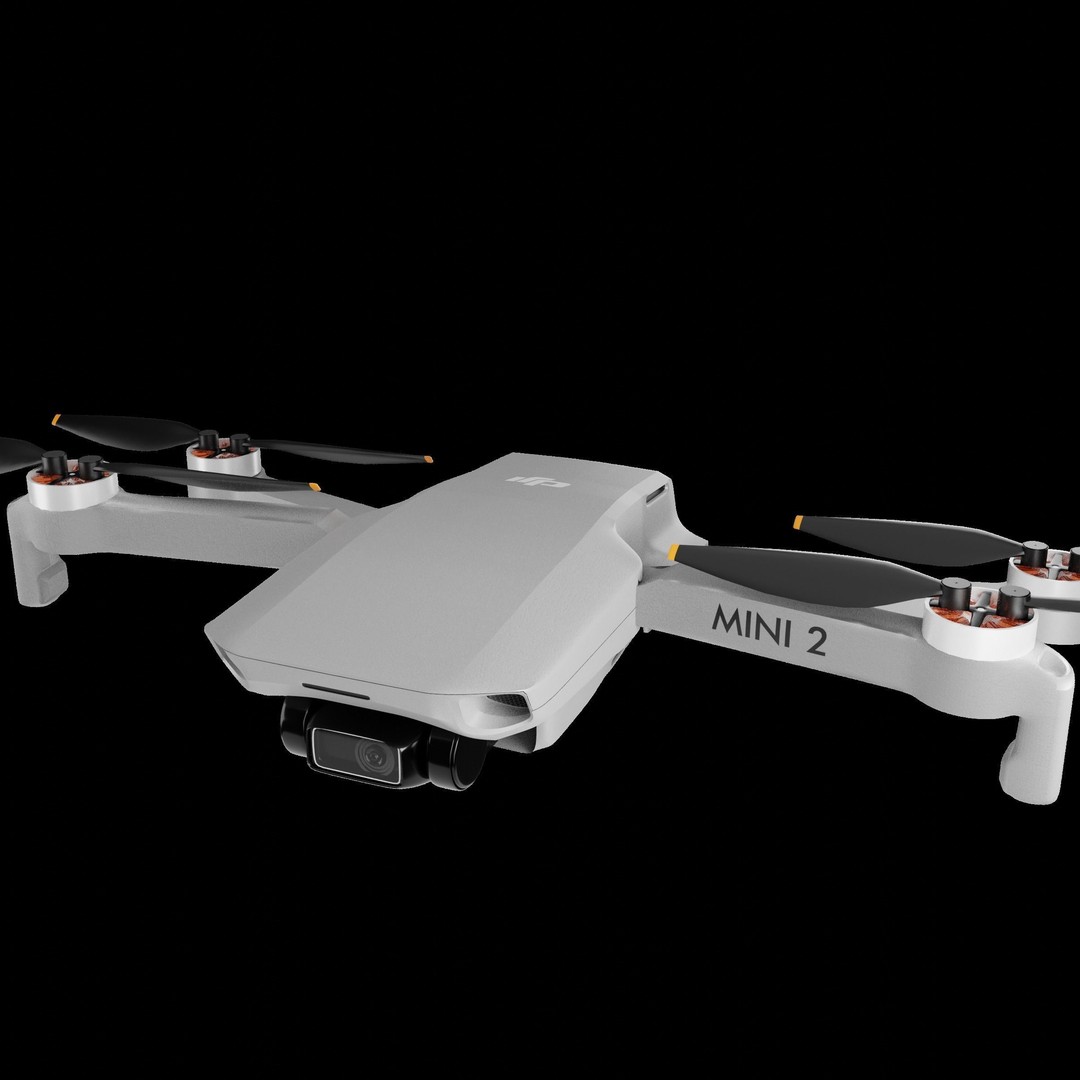 Dji Mini 2 3D Model – PBR Game-Ready Drone Asset, FBX/OBJ - View 9