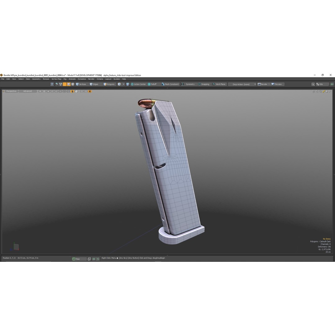 M9 Parabellum 3D Model – Subdivision Ready Game Asset, FBX/OBJ - View 11
