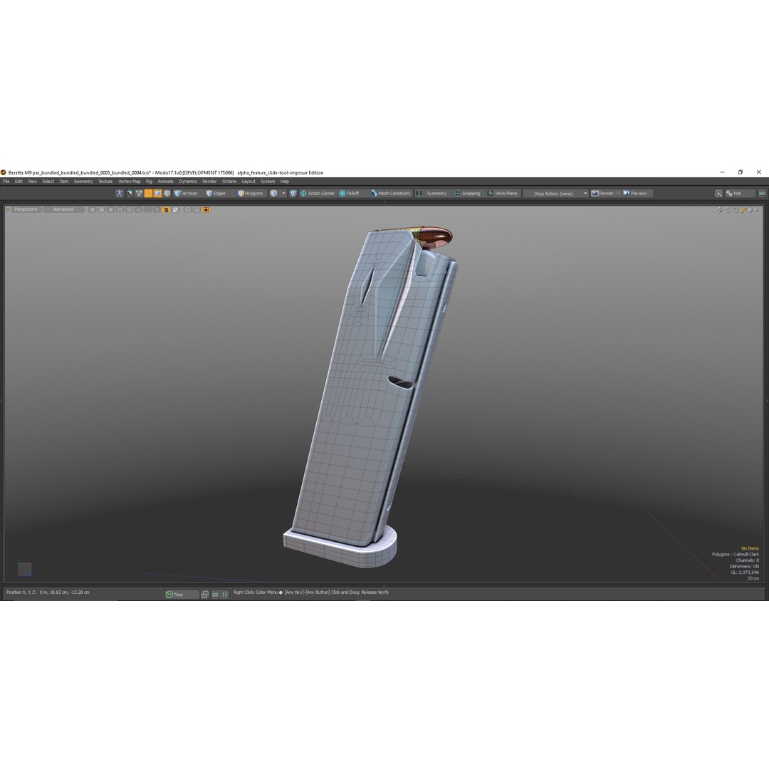 M9 Parabellum 3D Model – Subdivision Ready Game Asset, FBX/OBJ - View 12
