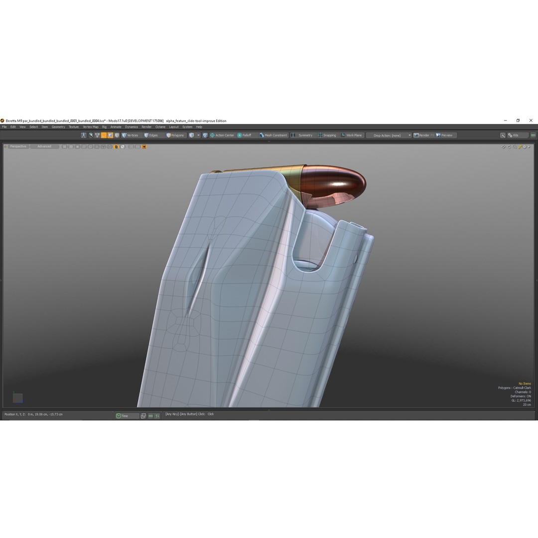 M9 Parabellum 3D Model – Subdivision Ready Game Asset, FBX/OBJ - View 13