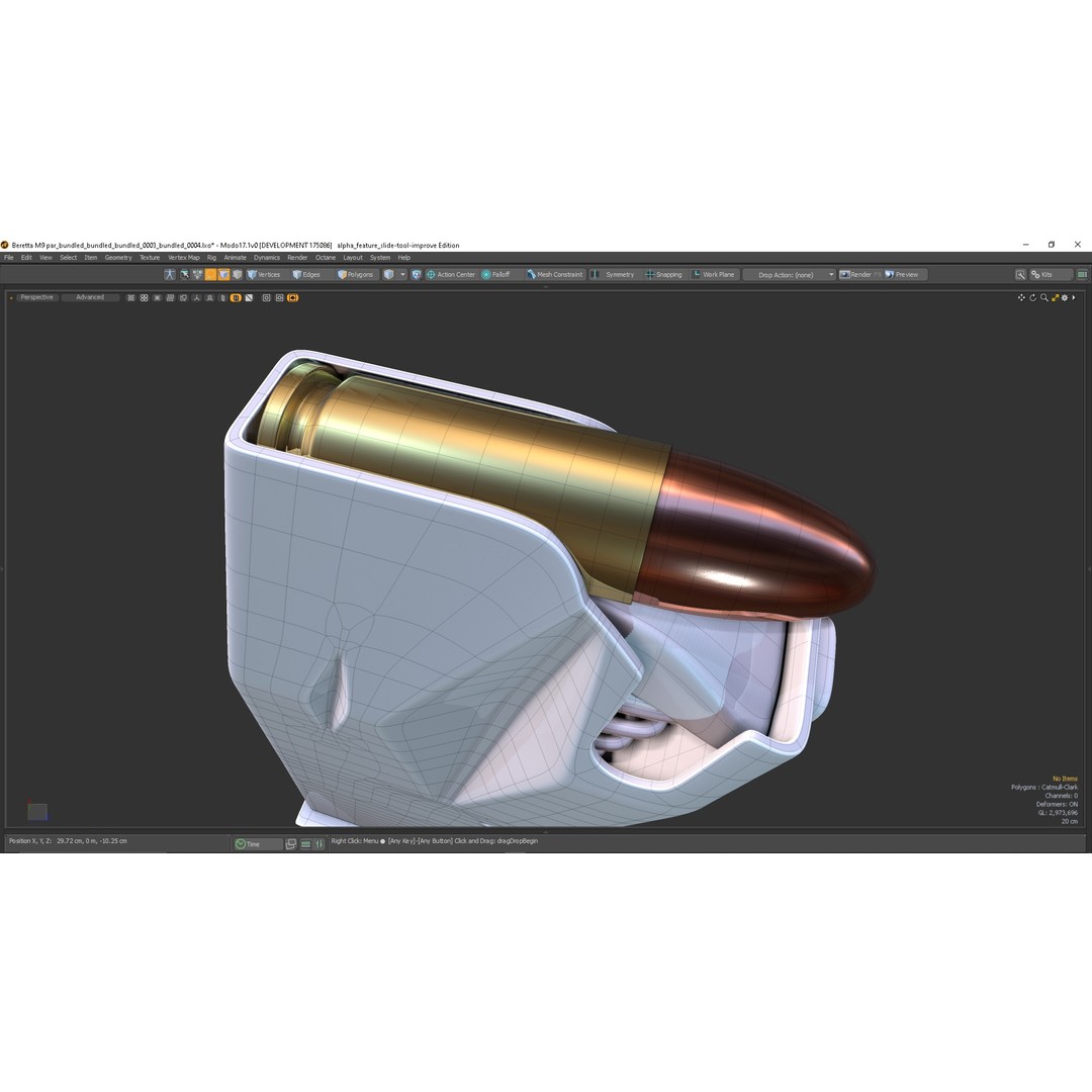M9 Parabellum 3D Model – Subdivision Ready Game Asset, FBX/OBJ - View 14
