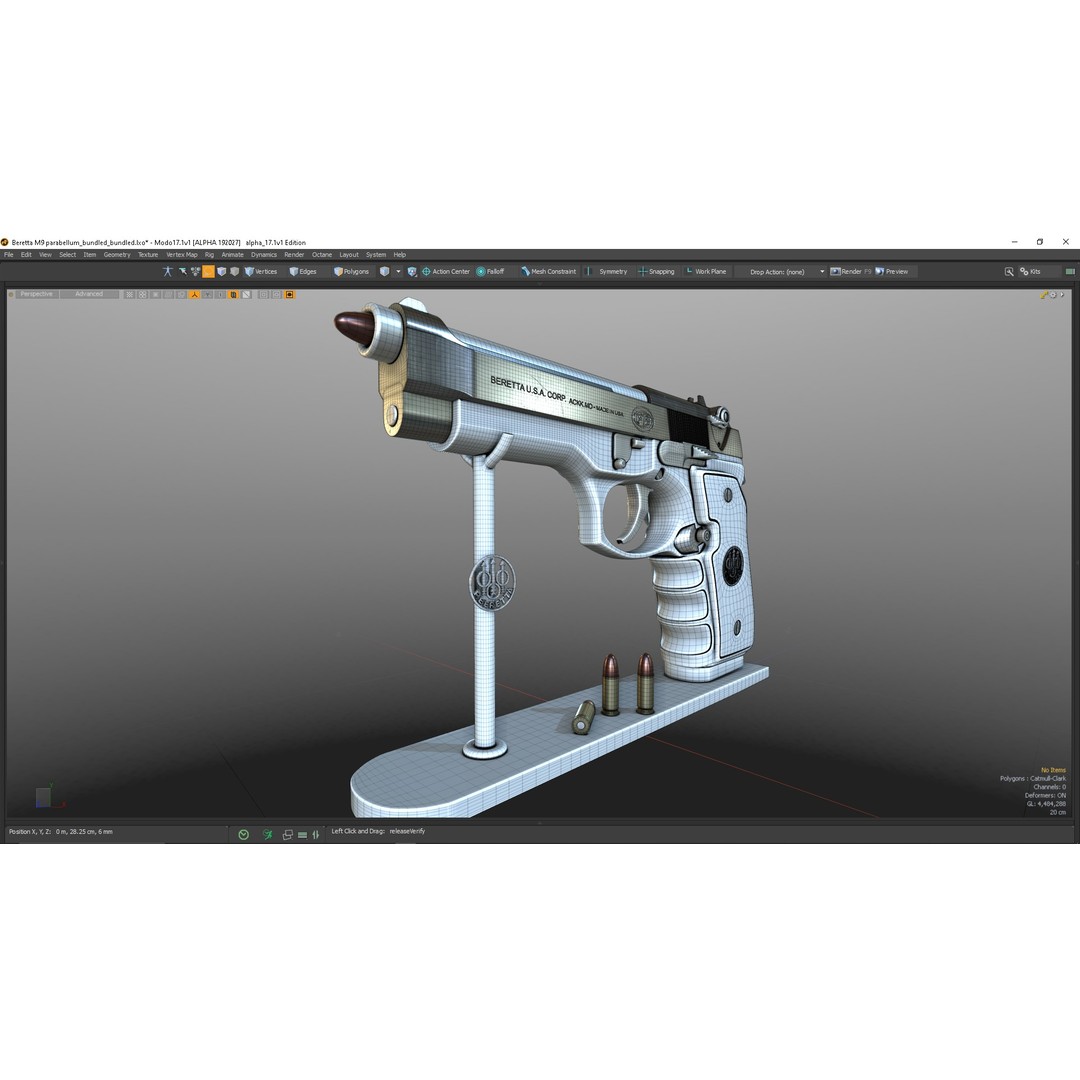 M9 Parabellum 3D Model – Subdivision Ready Game Asset, FBX/OBJ - View 18