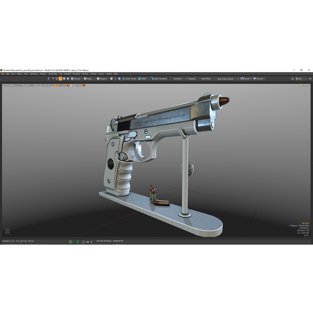 M9 Parabellum 3D Model – Subdivision Ready Game Asset, FBX/OBJ - View 19