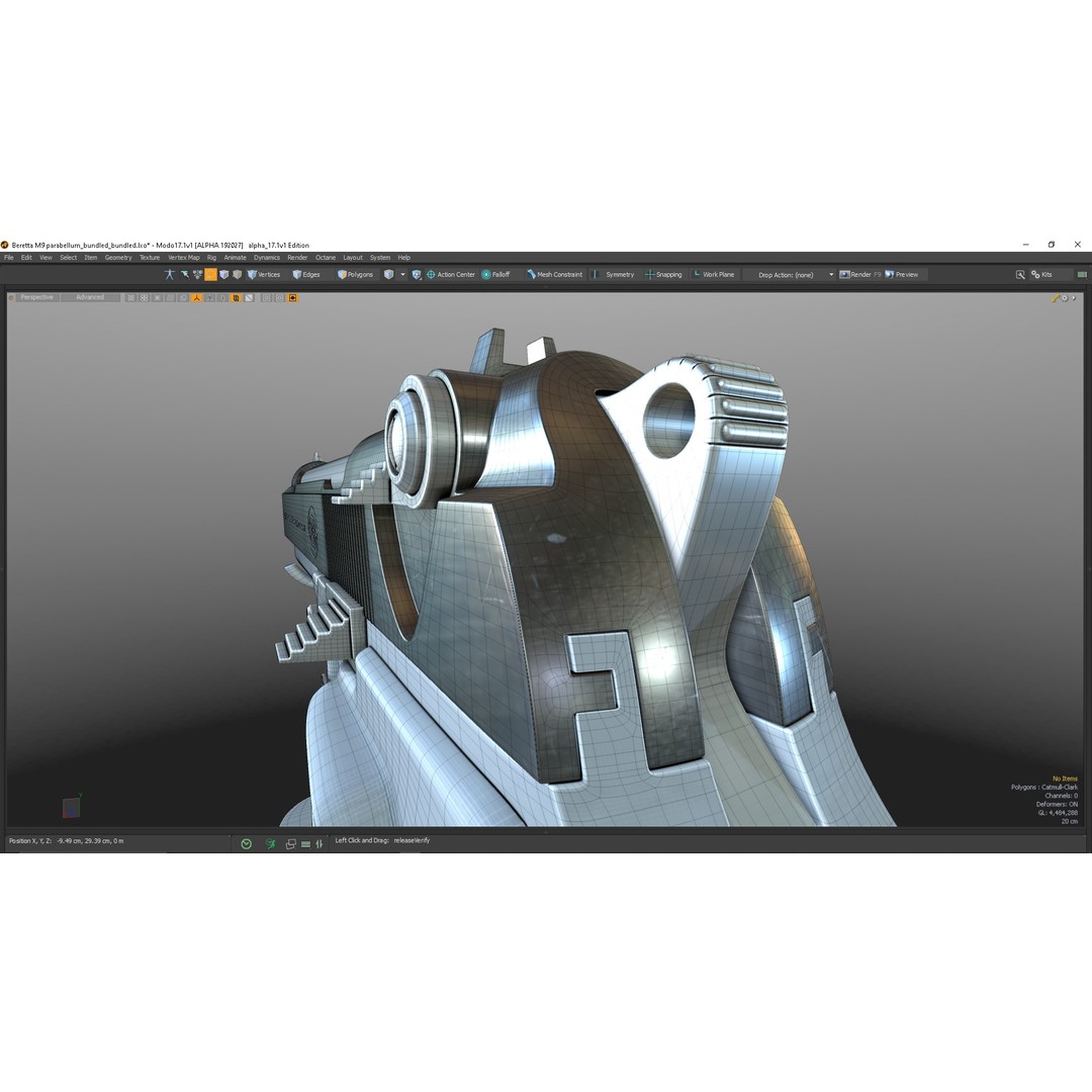 M9 Parabellum 3D Model – Subdivision Ready Game Asset, FBX/OBJ - View 21