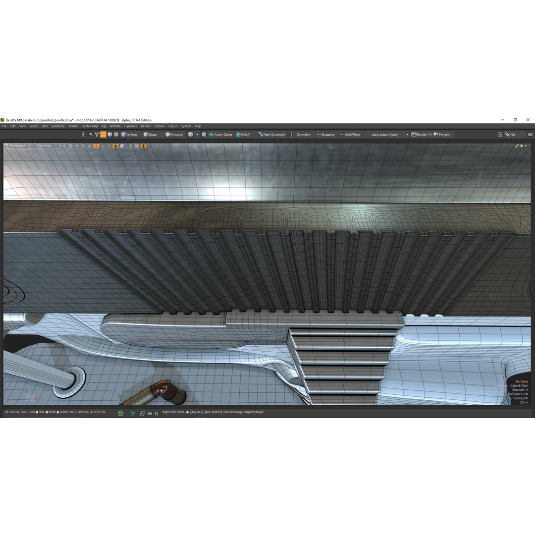 M9 Parabellum 3D Model – Subdivision Ready Game Asset, FBX/OBJ - View 23