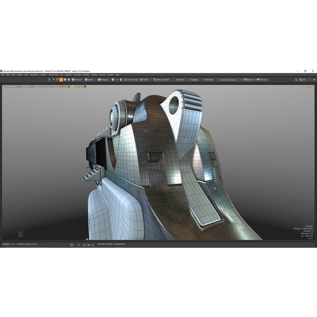 M9 Parabellum 3D Model – Subdivision Ready Game Asset, FBX/OBJ - View 27