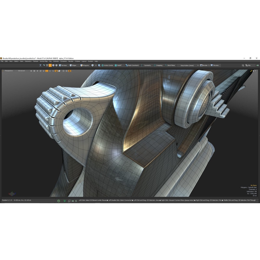 M9 Parabellum 3D Model – Subdivision Ready Game Asset, FBX/OBJ - View 28