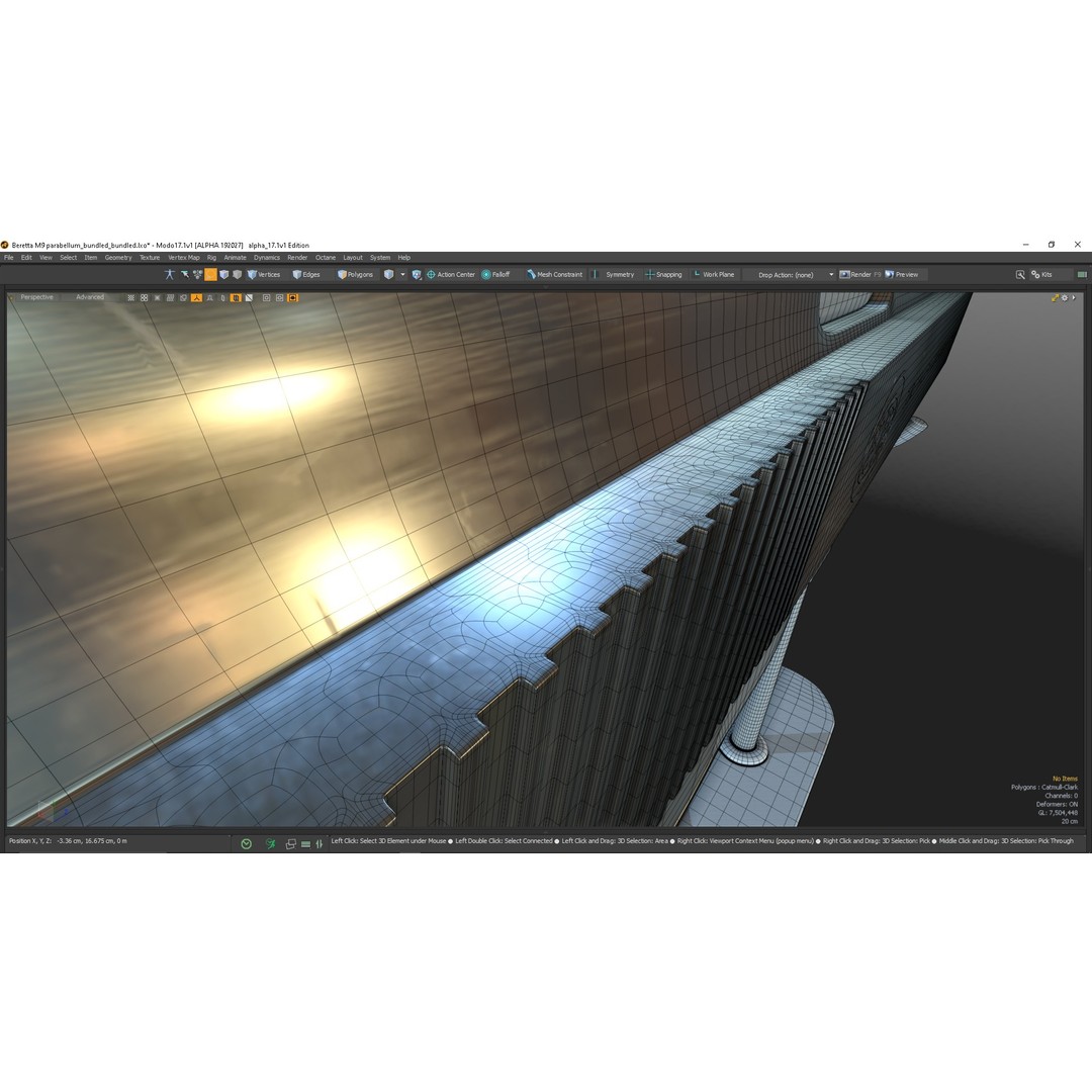 M9 Parabellum 3D Model – Subdivision Ready Game Asset, FBX/OBJ - View 29